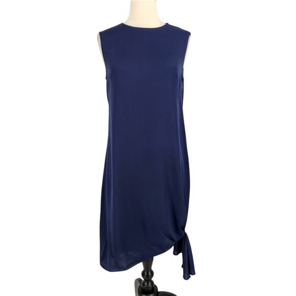 Milly Chiara Stretch Silk Sheath Dress Loose fit Asymmetrical Hem